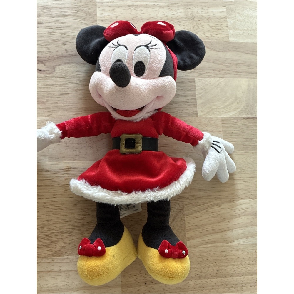 Disney Parks Holiday Christmas 18" Minnie Mouse Plush Gold Shoes
